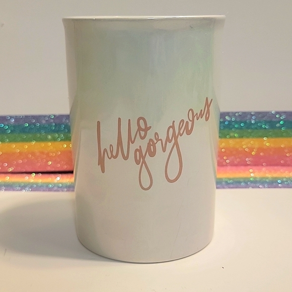 Glass "Hello Gorgeous" Make-up brush holder - Picture 1 of 7